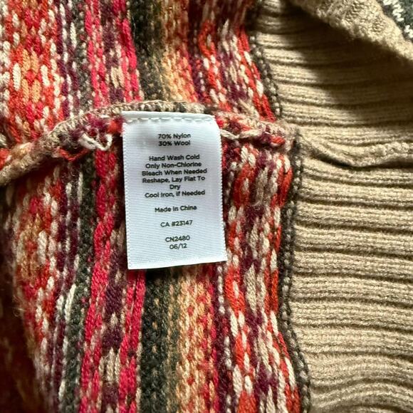 Talbots Fair Isle Wool Blend Cardigan – Medium Petite, 3/4 Sleeve - Picture 5 of 5